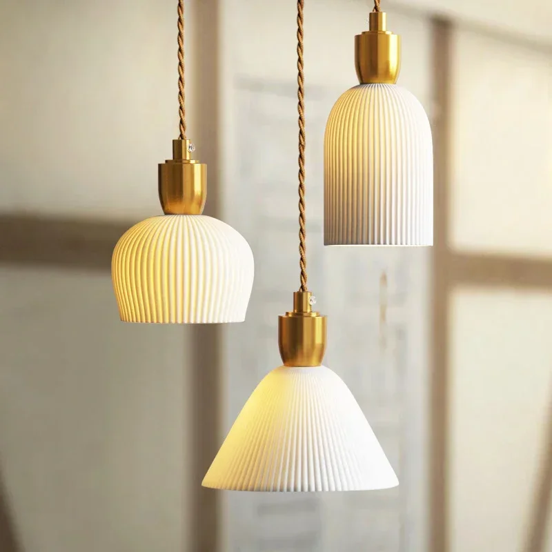 Kitchen Decor Lighting - Seramik Kolye Işık İskandinav Vintage Asılı