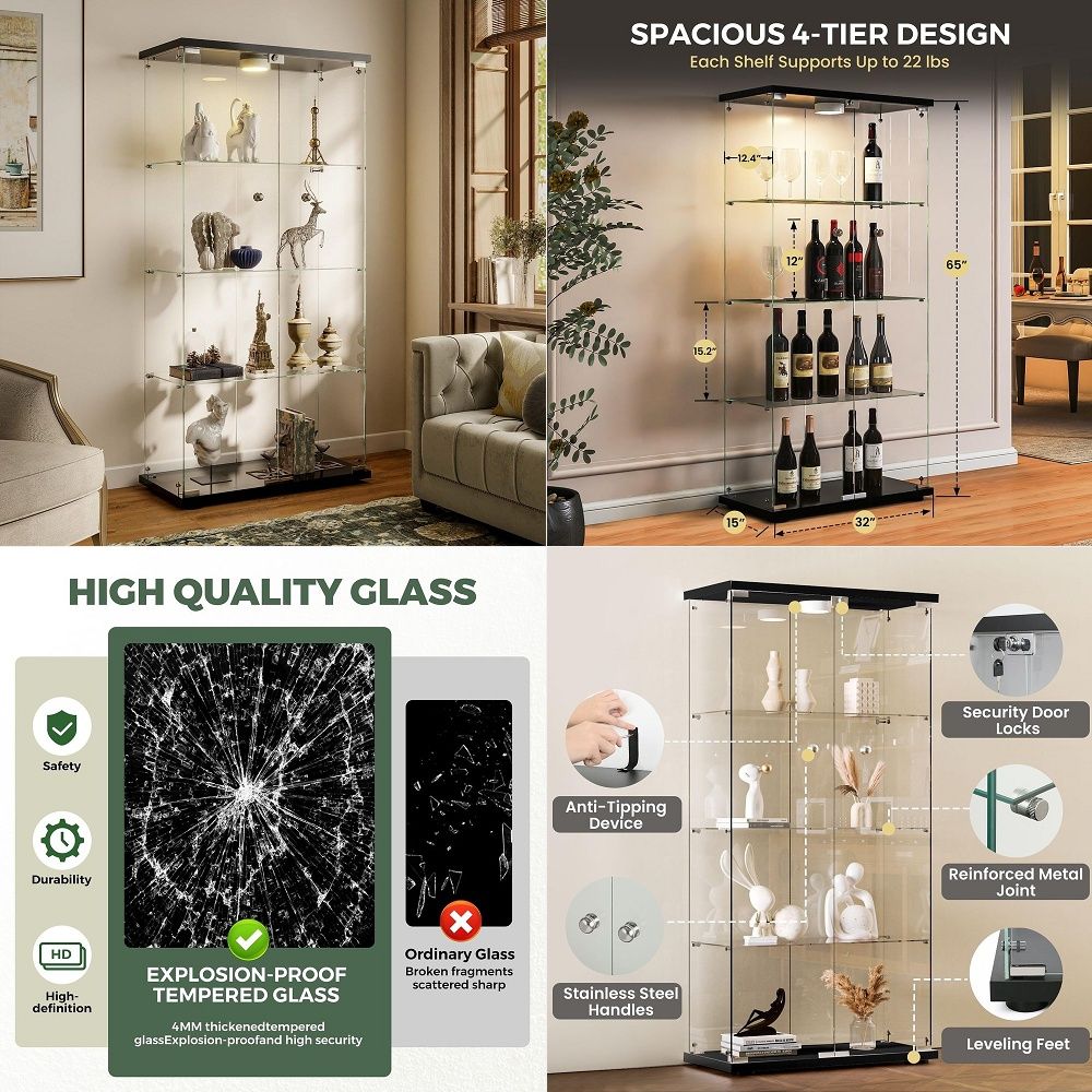 Lighting & Home Decor Studio - LED Işıklı ve Kilitli Vitrin, 4