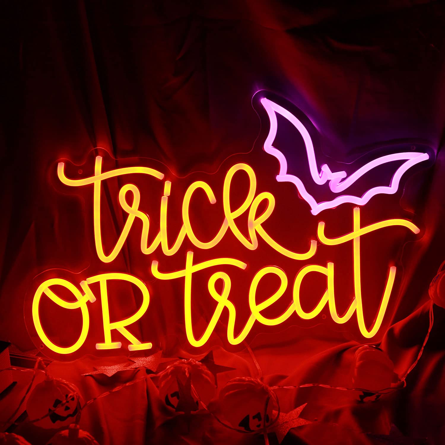 Home Decor Lighting Tricks - Trick or Treat Neon Işık Levhası
