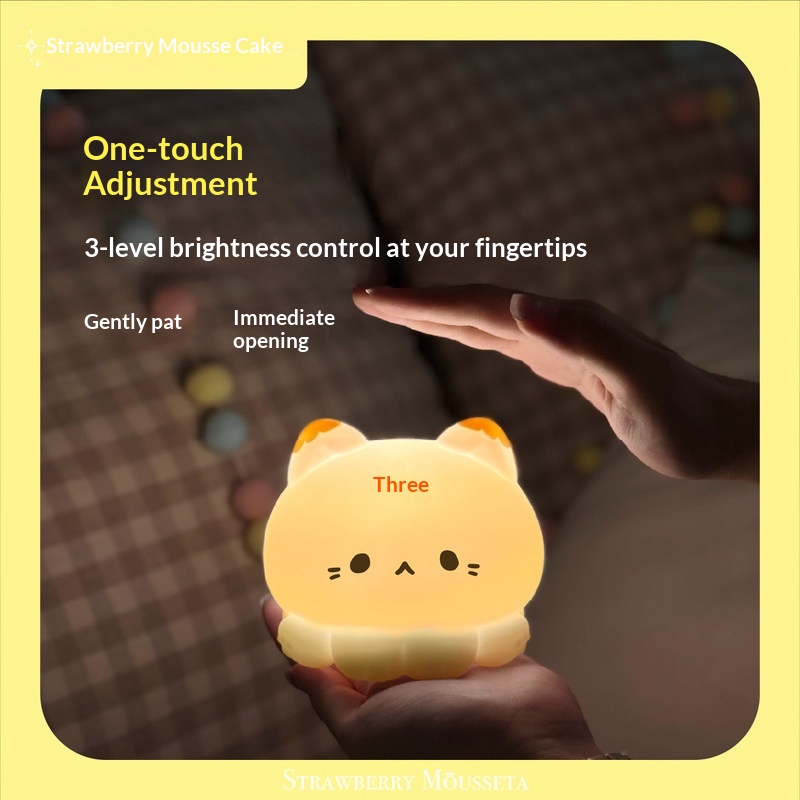 Lighting Home Decor Items - Çilek Mousseta Ahtapot Dokunmatik Lamba Sevimli