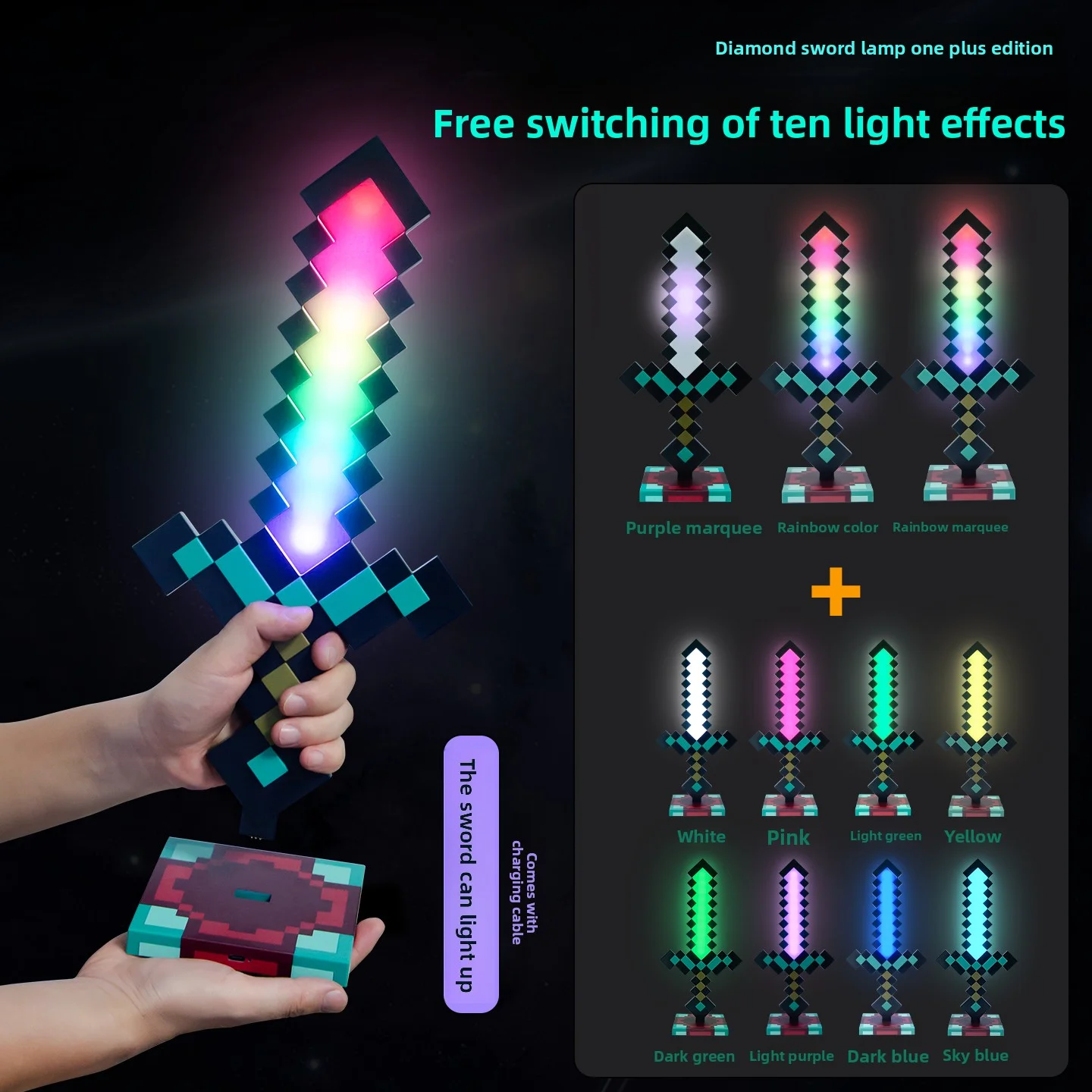 Lighting Decor Minecraft - Minecraft Elmas Kılıç LED Gece Lambası