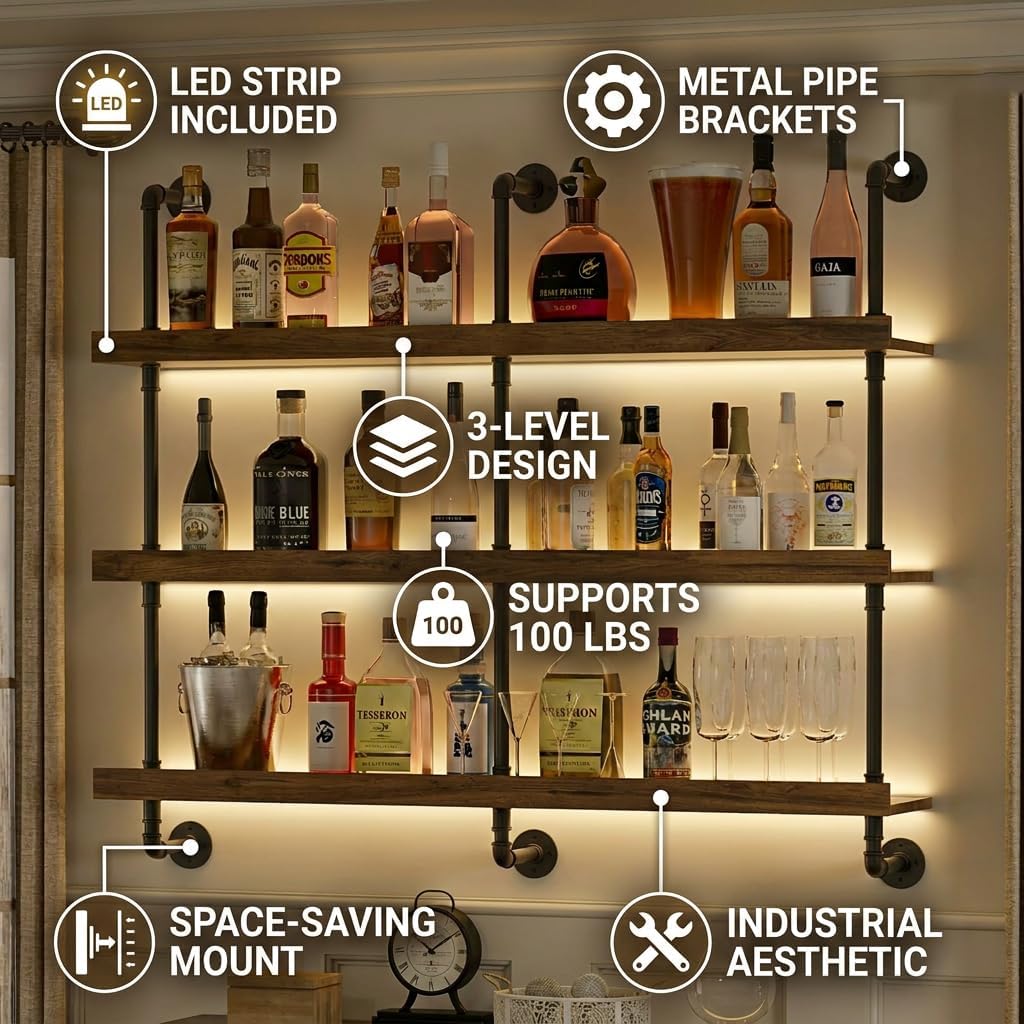 Duvara Monte LED Işıklı Üç Kat - Kitchen Decor Lighting incelemesi ve fiyatı