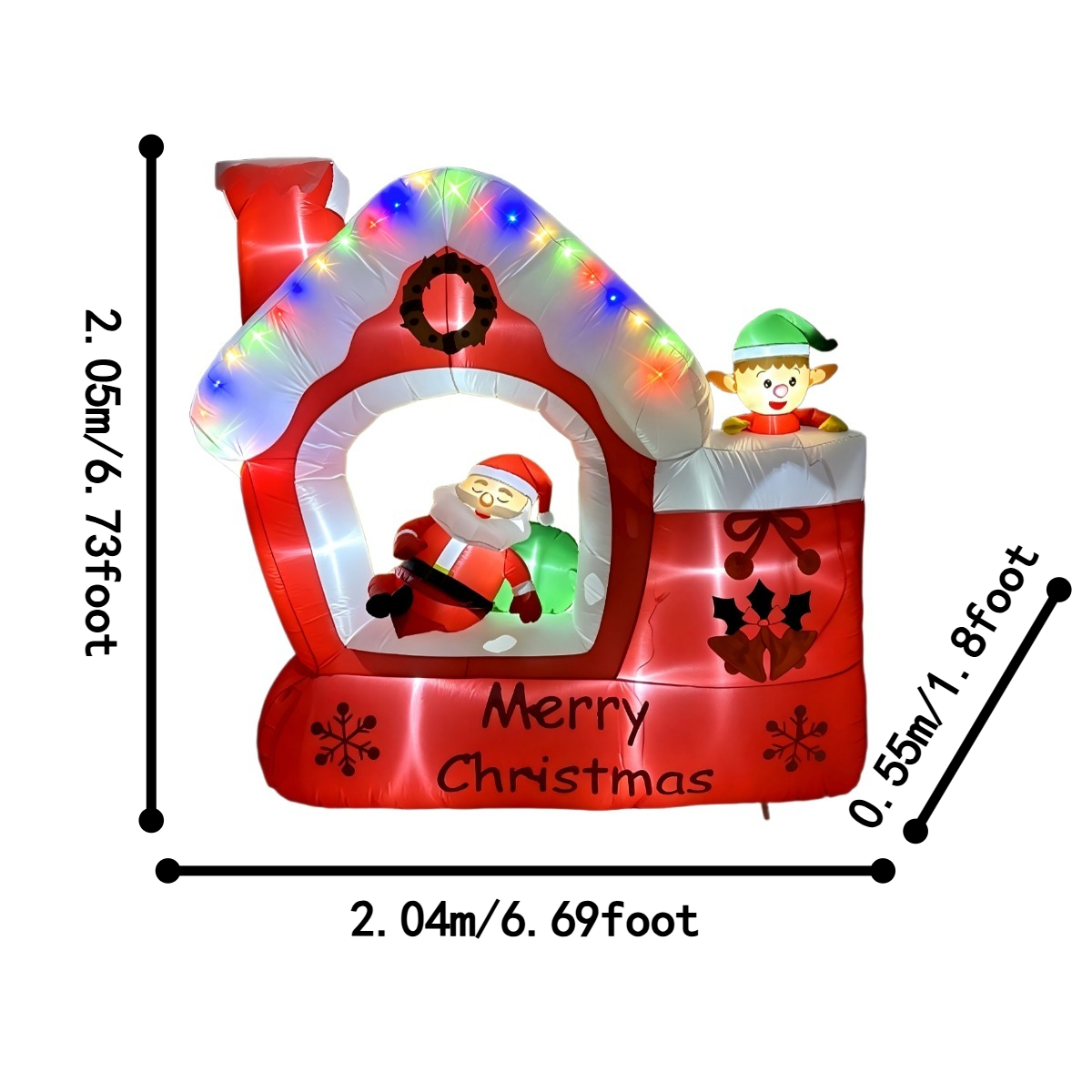 6.7FT Noel Şişme Süsleri Bahçe - Santa'S Elves Holiday Lighting & Decor Llc incelemesi ve fiyatı