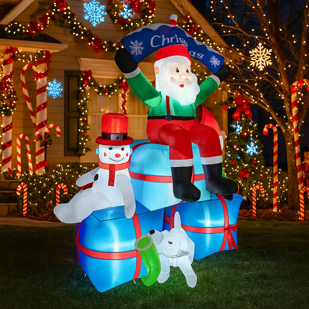 2.1M/6.8FT Şişme Noel Baba Kar - Santa'S Elves Holiday Lighting & Decor Llc incelemesi ve fiyatı